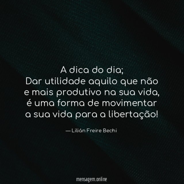 A dica do dia