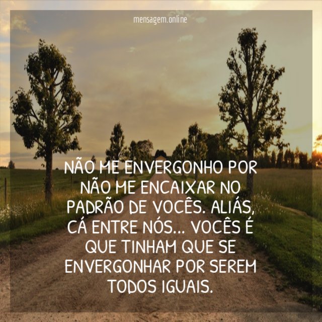 Não me envergonho por não me encaixar no