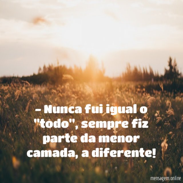 Nunca fui igual o "todo"