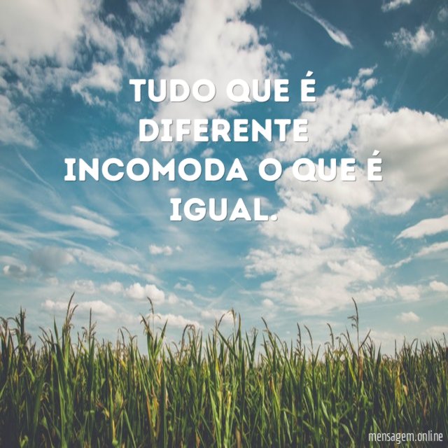 Tudo que é diferente incomoda o que é igual