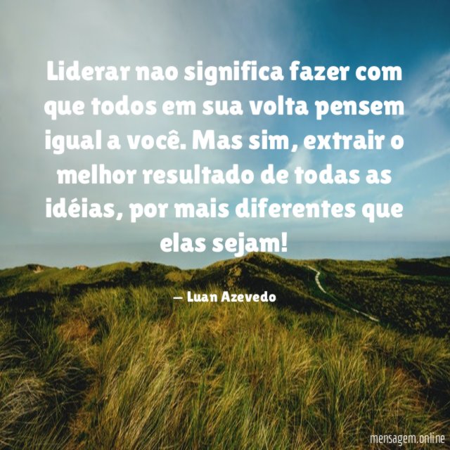 Liderar nao significa fazer com que todos em
