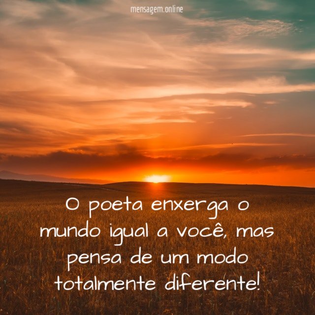 O poeta enxerga o mundo igual a você