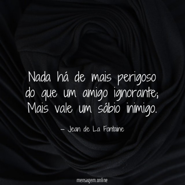 Nada há de mais perigoso do que um amigo ignorante