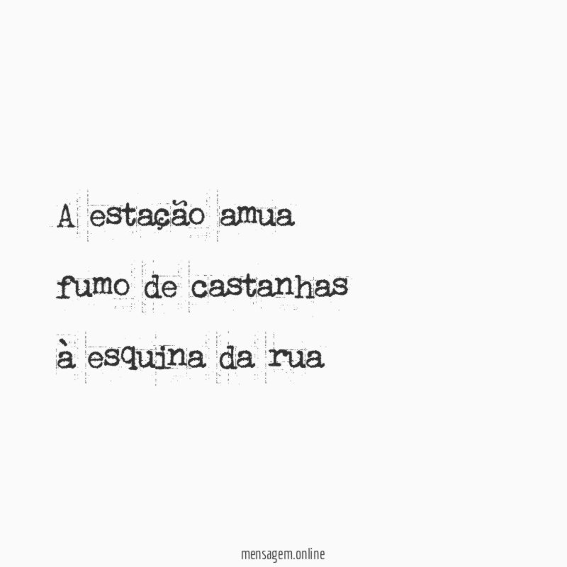 a estação amua fumo de castanhas à esquina da rua