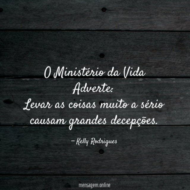 O Ministério da Vida Adverte