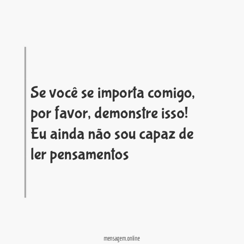 Se você se importa comigo