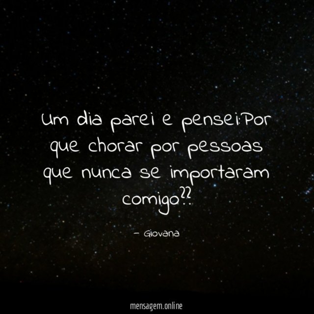 Um dia parei e pensei