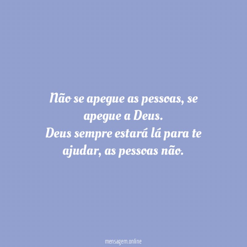 Não se apegue as pessoas