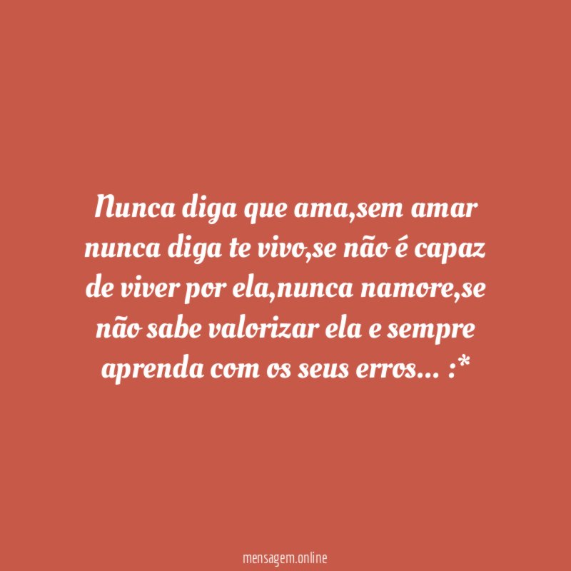 nunca diga que ama
