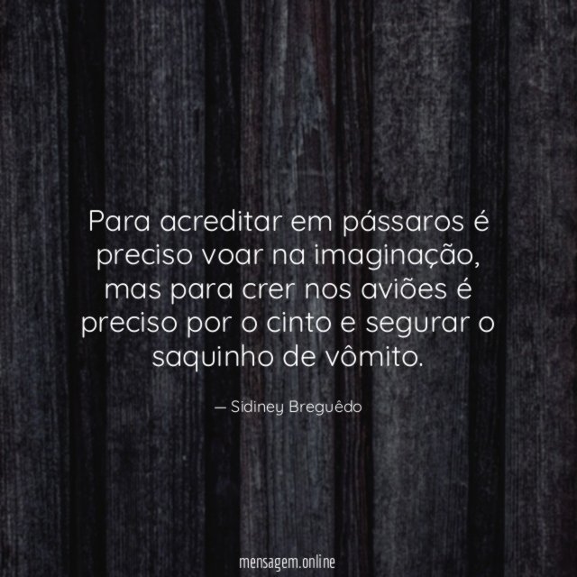 Para acreditar em pássaros é preciso voar na imaginação