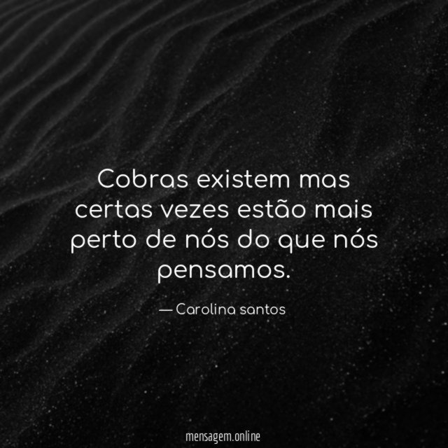 Cobras existem mas certas vezes estão mais perto