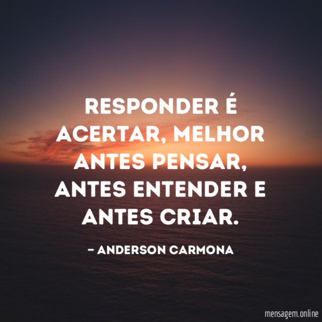 Responder é acertar