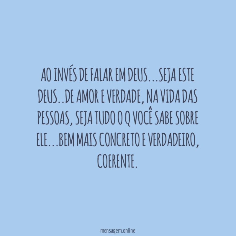 Ao invés de falar em Deus