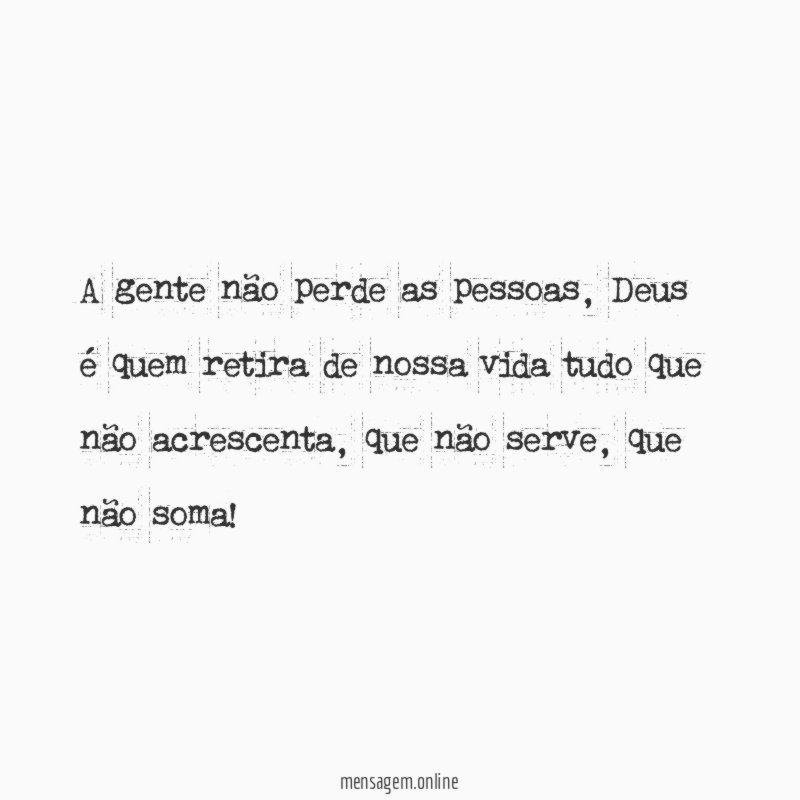 A gente não perde as pessoas