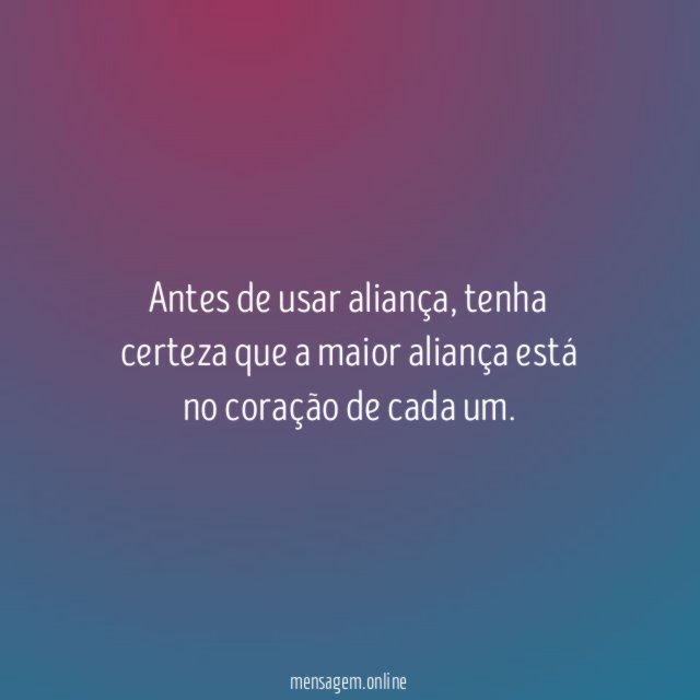 Antes de usar aliança