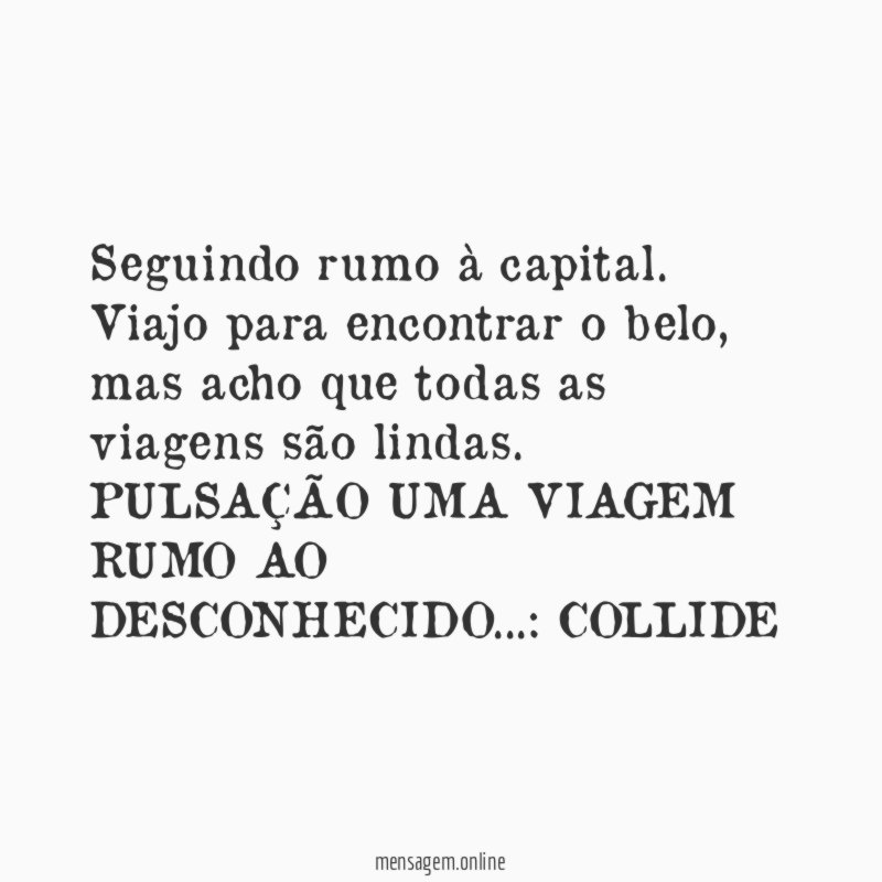 Seguindo rumo à capital