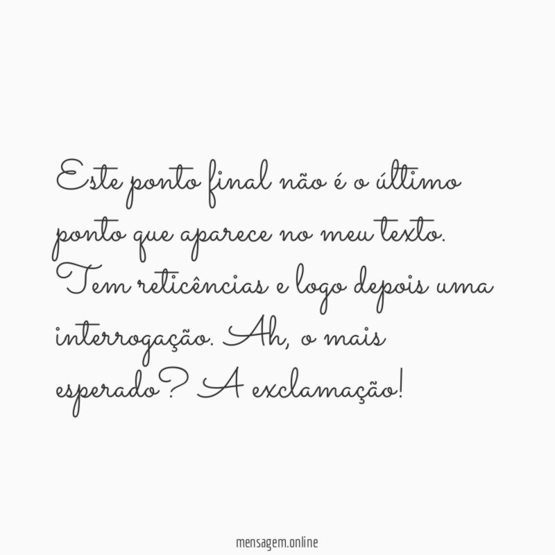 Este ponto final não é o último ponto