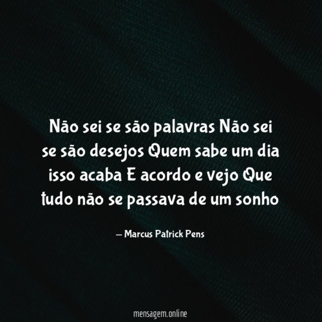 Não sei se são palavras Não sei se