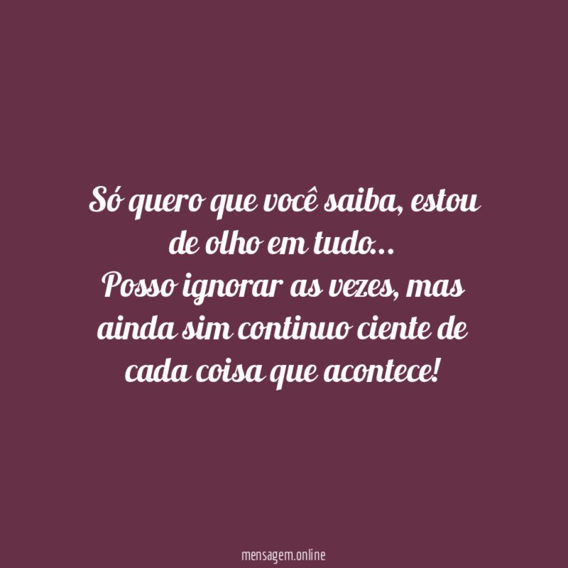 Só quero que você saiba