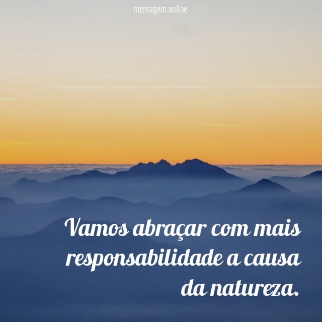 Vamos abraçar com mais responsabilidade a causa da natureza