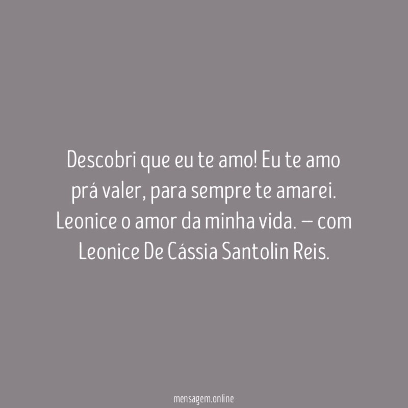 Descobri que eu te amo