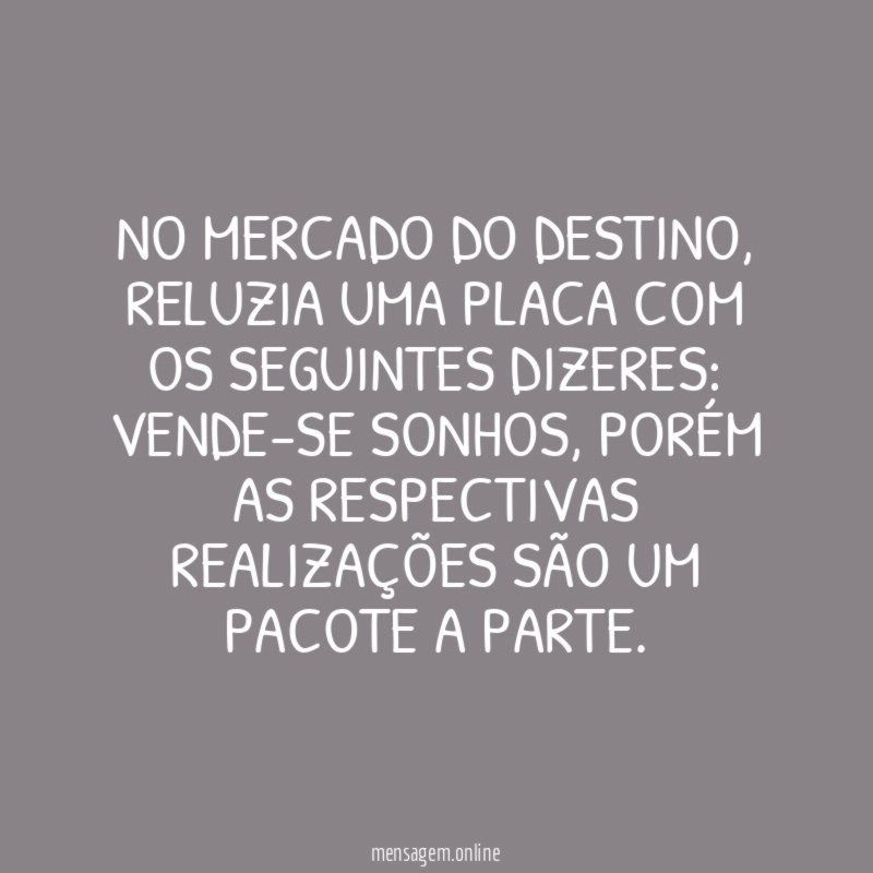 No mercado do destino