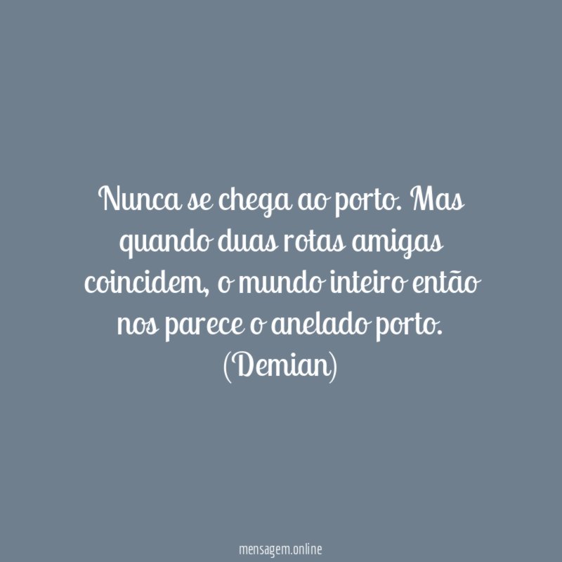 Nunca se chega ao porto
