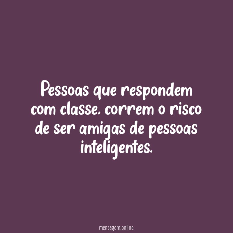 Pessoas que respondem com classe