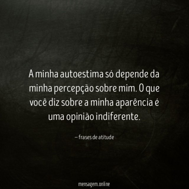 Autoestima depende de mim