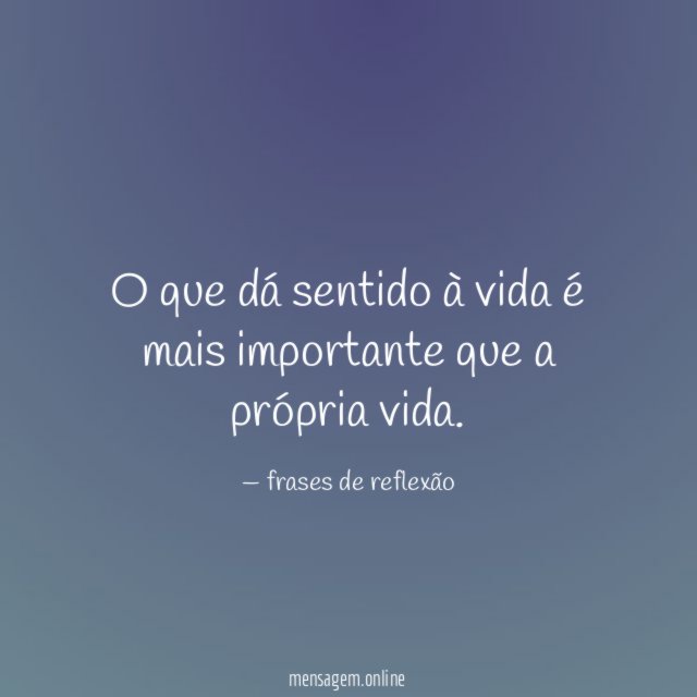 Sentido à vida