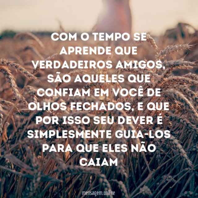 Com o tempo se aprende que verdadeiros amigos