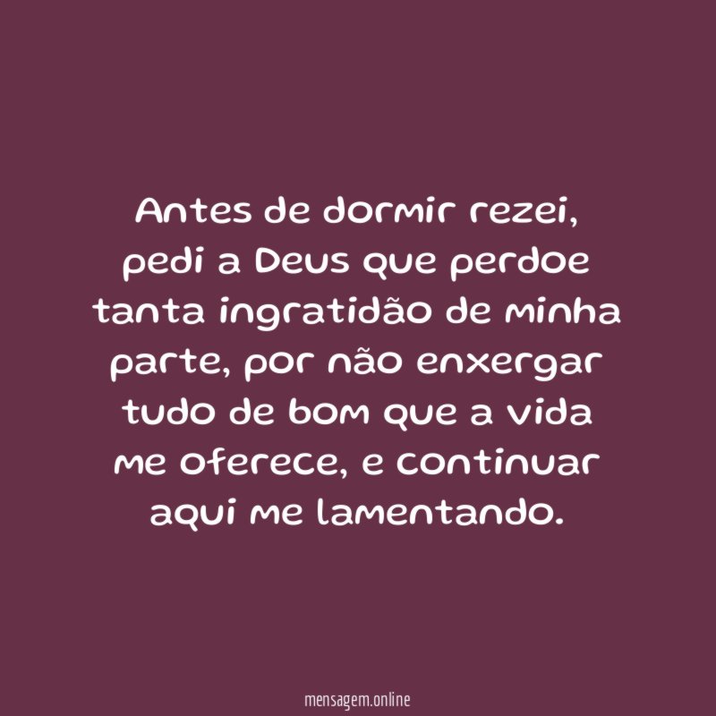 Antes de dormir rezei