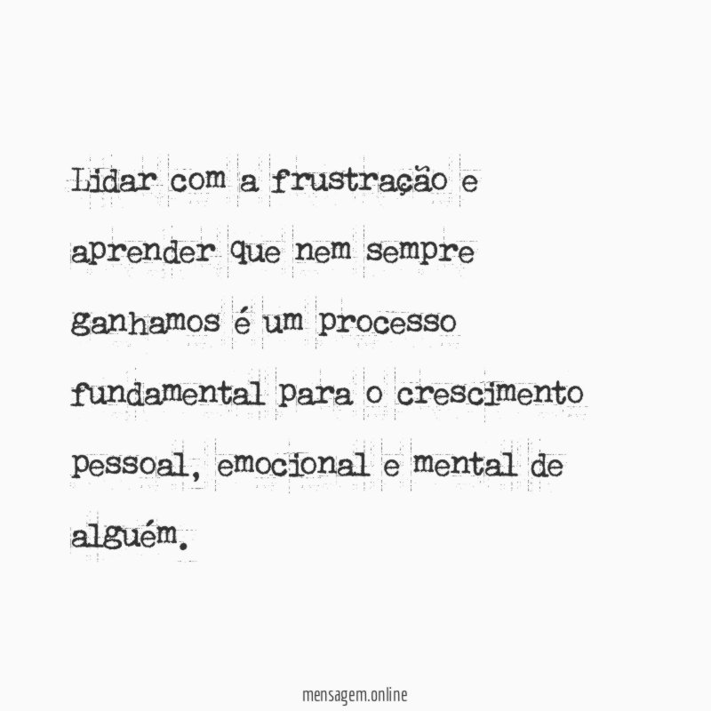 Aprenda a perder