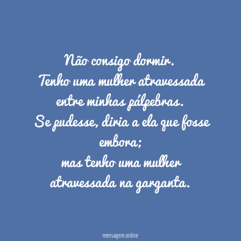 Não consigo dormir