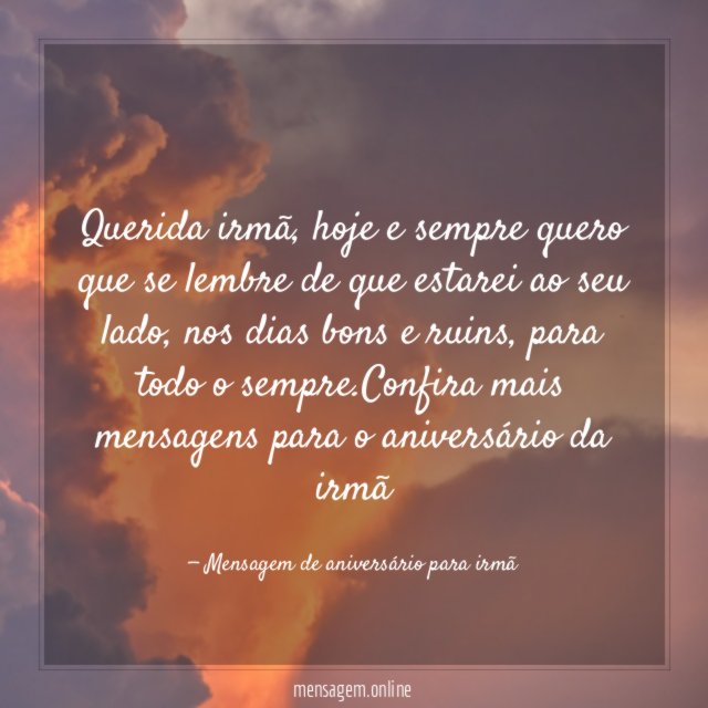 Querida irmã