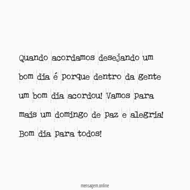 Um bom dia acordou
