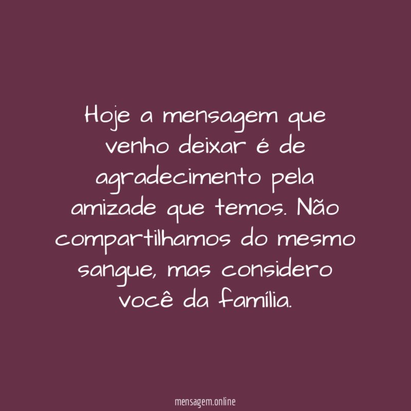 Você é minha família