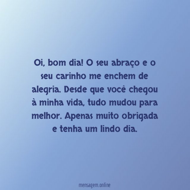 Apenas muito obrigada