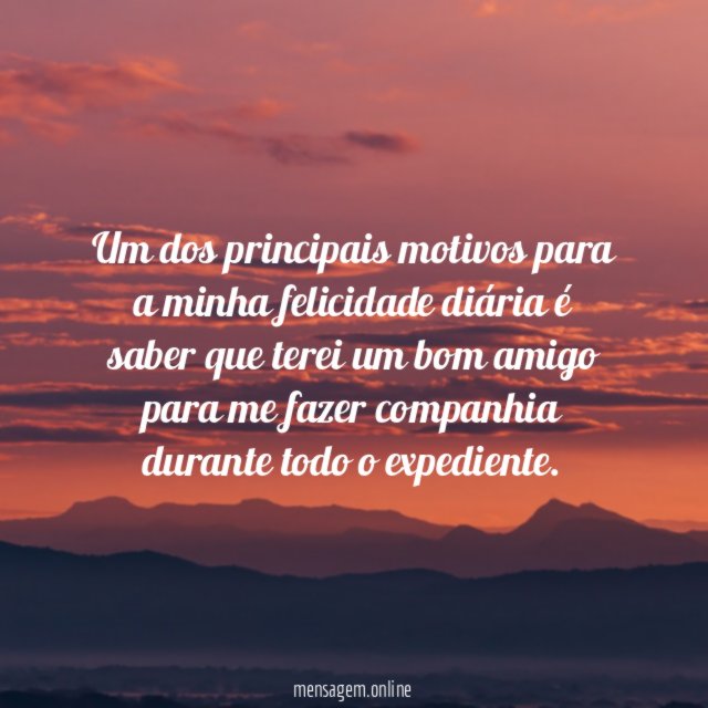 Um dos motivos da felicidade