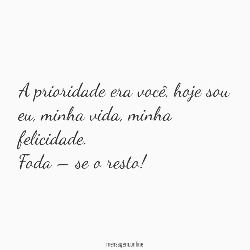 A prioridade era você