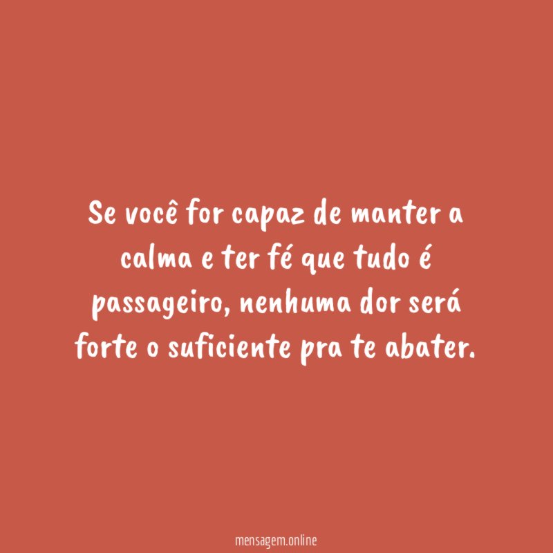 Calma e fé