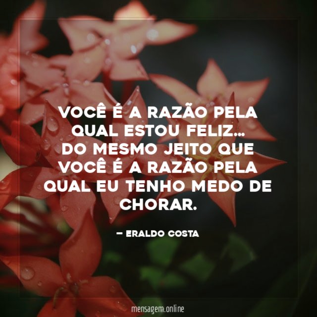 Você é a razão pela qual estou feliz