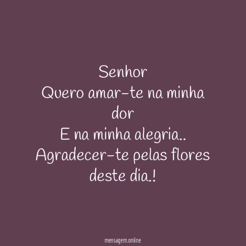 Senhor Quero amar-te na minha dor E na minha alegria