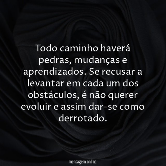 Todo caminho haverá pedras