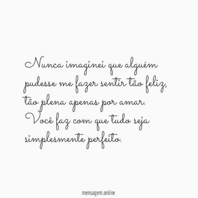 É perfeito me sentir assim
