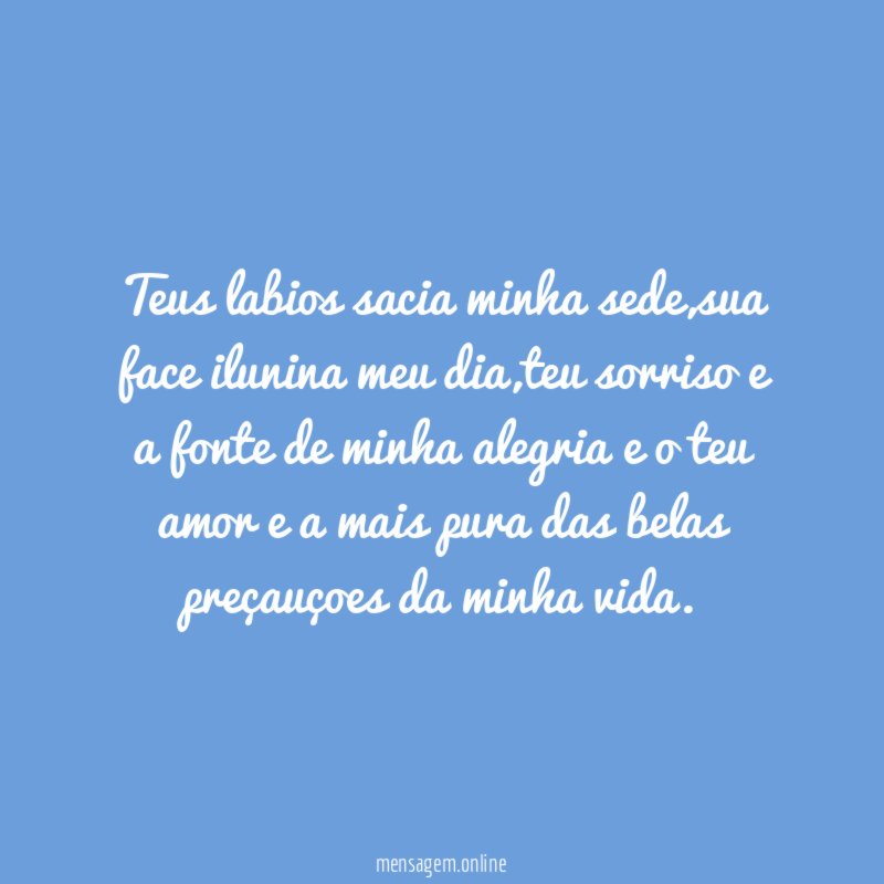 Teus labios sacia minha sede