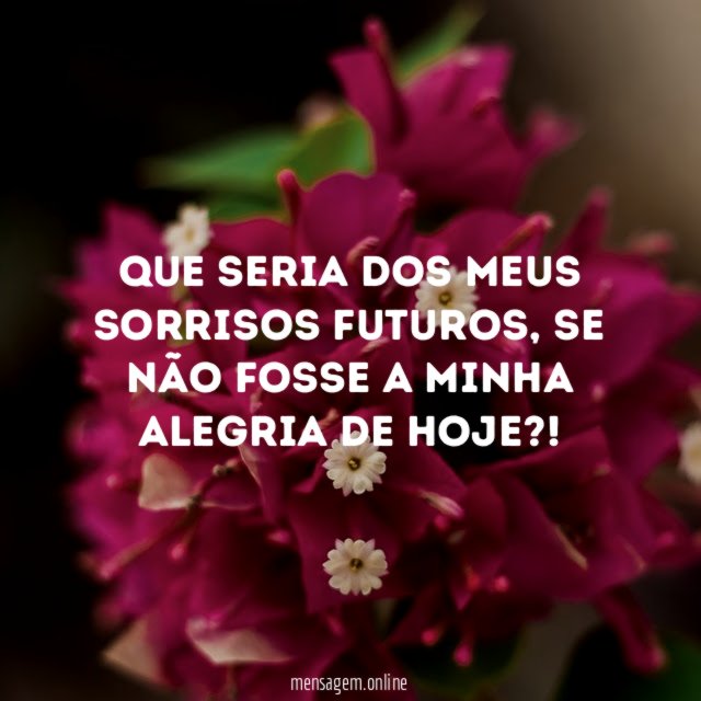 Que seria dos meus sorrisos futuros