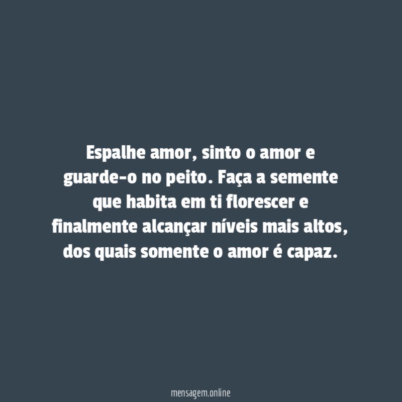 Guarde o amor no peito