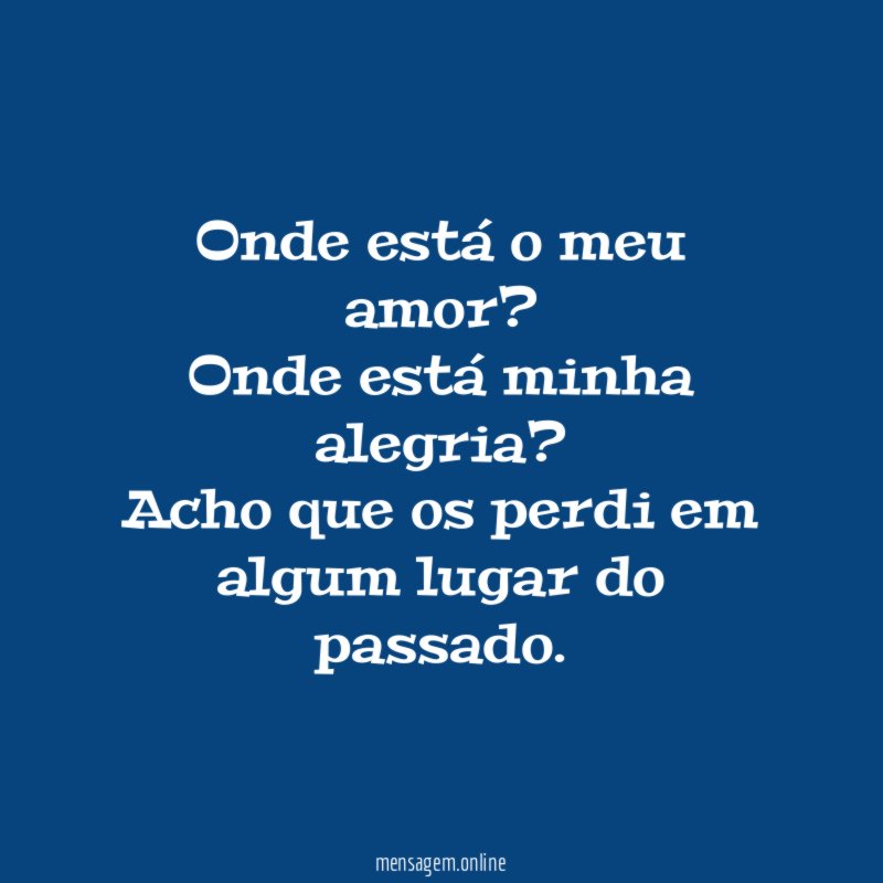 Onde está o meu amor