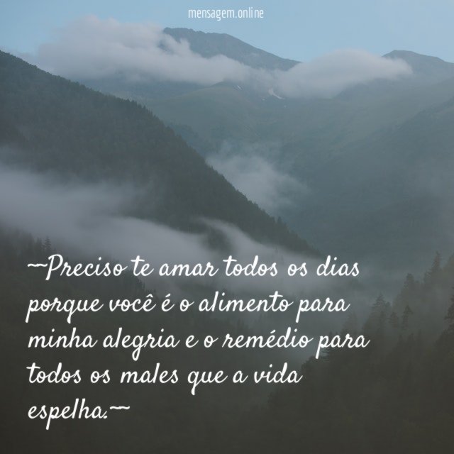~~Preciso te amar todos os dias porque você